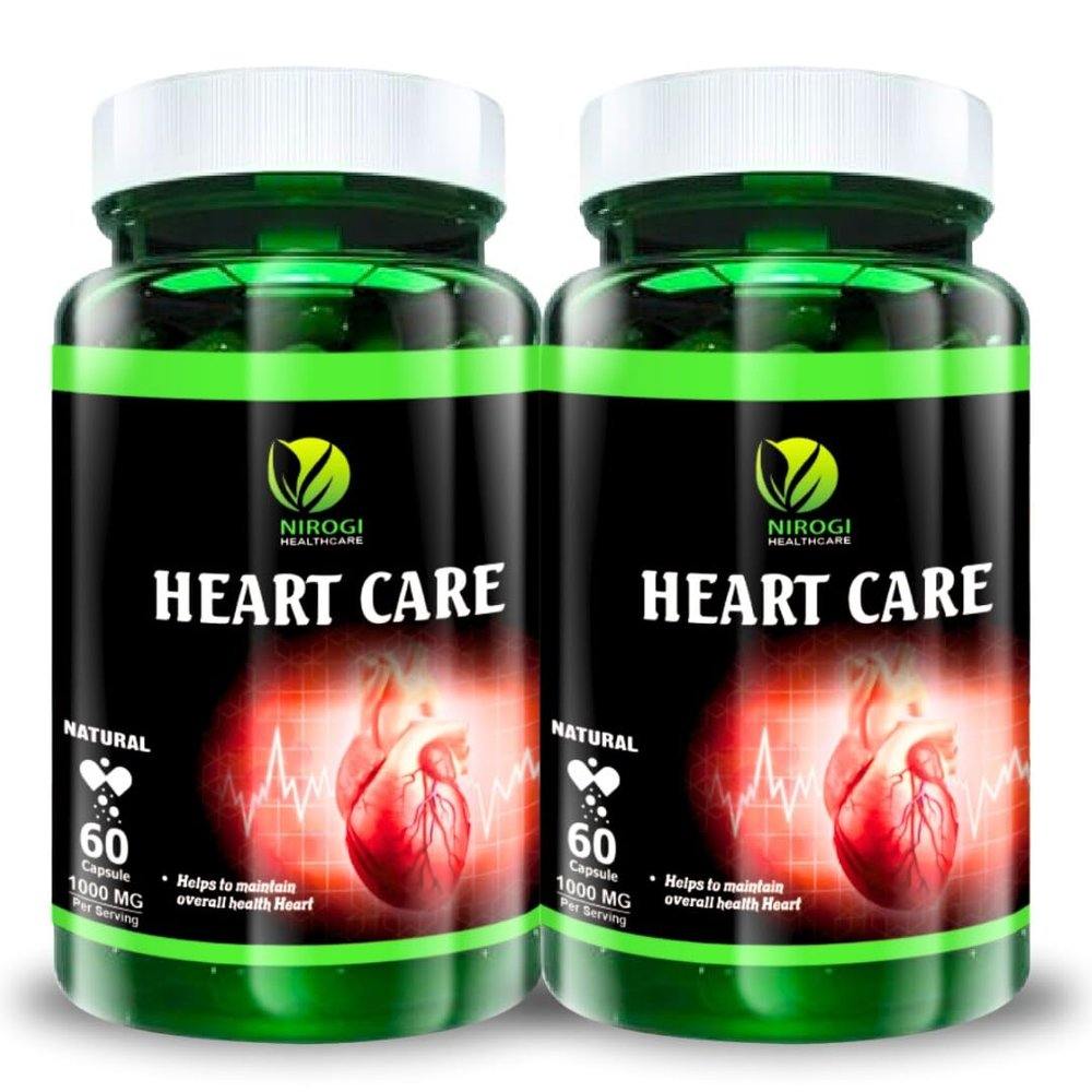 Heart Care Capsule - 60 Capsules | Ayurvedic Formulated Herbal Capsules For Heart Health & Improved Blood Circulation | Eliminates Side Effects of CoviShield | Helps Control Cholesterol - Pack Of 2