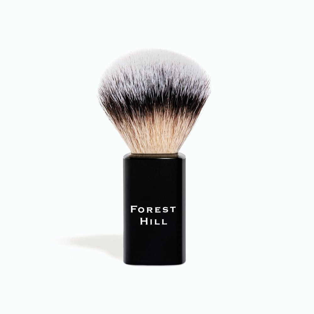 Forest Hill Premium Lincoln Shaving Brush For Men, Super Soft Bristles & Ergonomic Design, Compact & Easy Grip, Ideal For Personal & Professional Salon (Black)