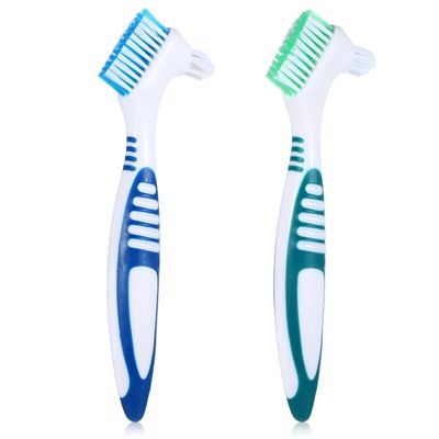 WLLHYF 2Pack Denture Cleaning Brush(Blue/Green)