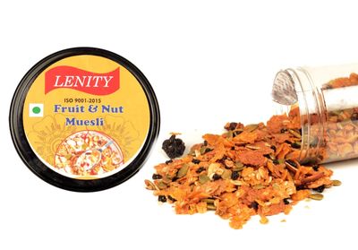 Lenity Muesli 21% Fruit, Nut & Seeds(Each 250g) 5 Grains, High in Vitamins B1, B2, B3, B6, Folate, Source of Protein and Fibre, Multigrain Breakfast Cereal