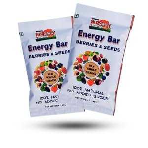 Jyotsetu's Niramay Energy Bar, 100% Natural, No Added Sugar, No Preservatives, Added Probiotics, 40g Each, 10g Grains, Nutrition Bar (Pack of 3, Berries & Seeds)
