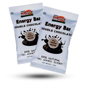 Jyotsetu's Niramay Energy Bar, 100% Natural, No Added Sugar, No Preservatives, Added Probiotics, 40g Each, 10g Grains, Nutrition Bar (Pack of 3, Double Chocolate)