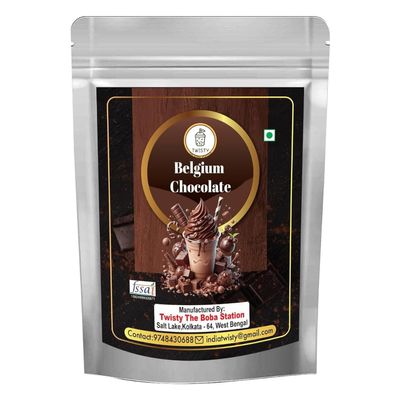 Twisty The Boba Station 250 Grams Belgium Chocolate Premix | Instant And Delicious Chocolate Powder For Coffee, Tea, Smoothies, Bubble Tea, Ice Tea & Milkshakes | Pack of 1 (Belgium)