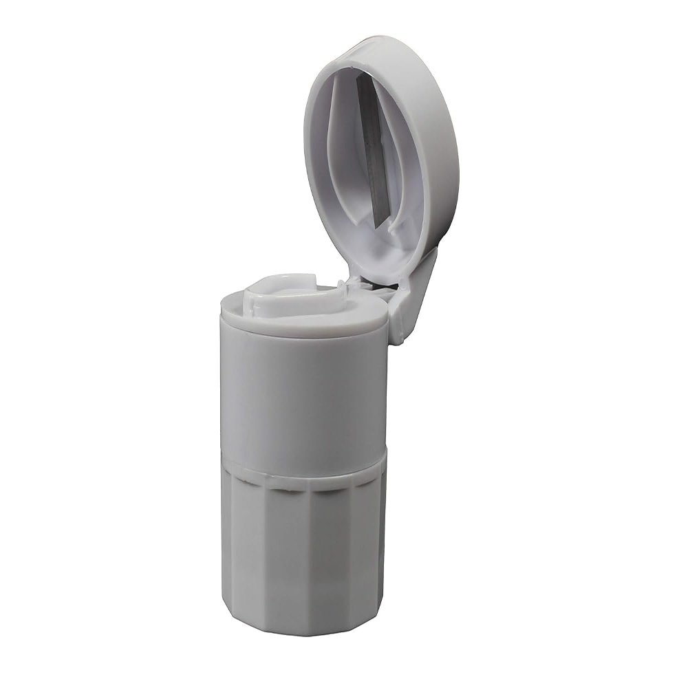 3-in-1 Pill Grinder, Pill Box, and Splitter | Portable Pill Crusher and Organizer | Easy to Use Pill Cutter for Medications and Vitamins