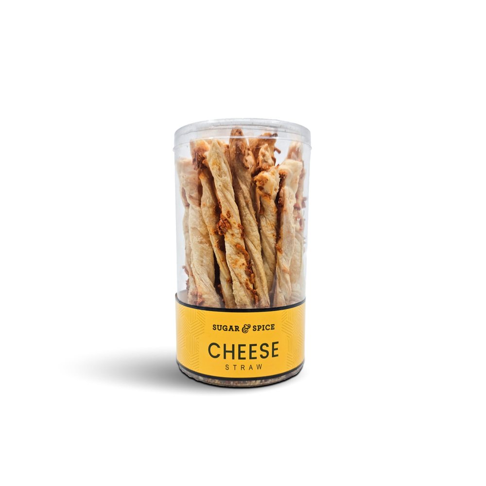 Sugar & Spice Cheese Straw | Crispy And Crunchy Cheese Straw best for Coffee And Tea Snacks Or As A Special Treat (22 Pieces)