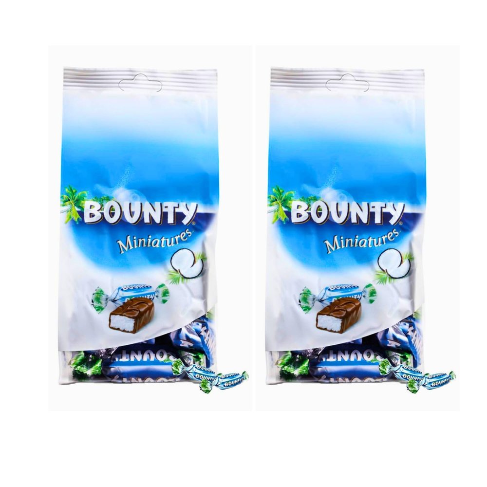 Bounty Miniature Chocolate Pouch, Pack of 2x220 grams (Imported USA)
