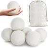 HUNCHA Wool Dryer Balls, Natural Fabric Softener, Reusable, Reduces Clothing Wrinkles and Saves Drying Time, Alternative to PVC Balls, Dryer Sheets & Liquid Softener, Lint Free, White, Pack of 8 view 1