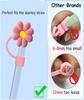 6 pcs Stanley Cup Accessories, PVC Cup Straw Sleeves,Reusable Silicone Straw Cover Cap, Flower Shaped Silicone Straw Cover, Accessories are Suitable for 10mm Straws view 3