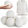 HUNCHA Wool Dryer Balls, Natural Fabric Softener, Reusable, Reduces Clothing Wrinkles and Saves Drying Time, Alternative to PVC Balls, Dryer Sheets & Liquid Softener, Lint Free, White, Pack of 2 view 1