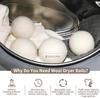 HUNCHA Wool Dryer Balls, Natural Fabric Softener, Reusable, Reduces Clothing Wrinkles and Saves Drying Time, Alternative to PVC Balls, Dryer Sheets & Liquid Softener, Lint Free, White, Pack of 2 view 4