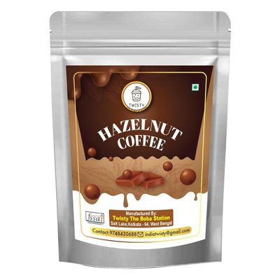 Twisty The Boba Station 250 Grams Hazelnut Coffee Premix | Instant And Delicious | Easy to Make | Rich And Creamy Coffee Powder With Zip Lock | Pack of 1 (Hazelnut)