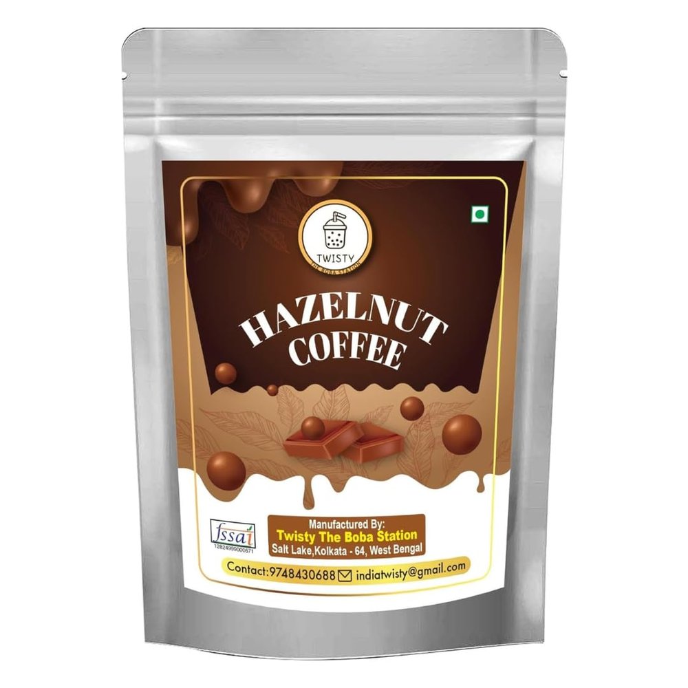 Twisty The Boba Station 250 Grams Hazelnut Coffee Premix | Instant And Delicious | Easy to Make | Rich And Creamy Coffee Powder With Zip Lock | Pack of 1 (Hazelnut)