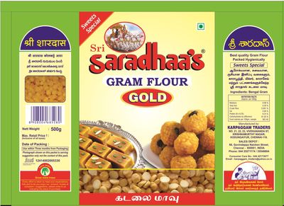 SRI SARADHAA'S Bengal Gram Flour, 500g, (PACK OF 4)