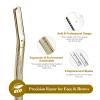 EROWZOLA Dermaplaning Tool for Face, Eyebrow Razor for Women and Men, Eyebrow Trimmer and Facial Shaver Dermaplane Razor for Peach Fuzz Hair and Exfoliation, Includes 6 blades (Royal Gold) view 3