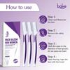 BAKE Reusable Face Razor for Women Facial Hair (3 Razors) | Instant Glow & Painless Hair Remover | For Eyebrows, Upper Lip, Chin, Peach Fuzz, Forehead, Unibrow, Sideburns | Precision Shave, Anti Slip Grip, Plastic Neutral view 4