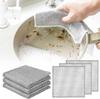 BAGUE Double Layer Dishwashing Rags, Stainless Steel Scrubber, Non-Scratch Wire Dishcloth for Kitchen, Sink, Counter Cleaning (6) view 1