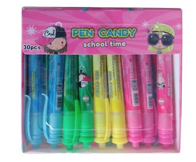 Happy Basket by Simran Pen Candy | Candy Jam Pen - Edible School Time Fun Pen | Strawberry, Blueberry, Pineapple, Apple (6g*30pcs)