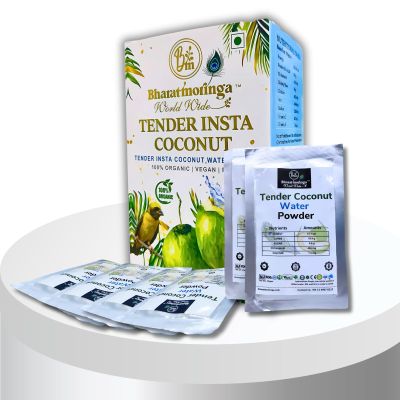 BHARAT MORINGA Tender Insta Coconut Water 10 Sachets | Instant Refreshing Hydration Drink | Natural Electrolytes for Energy and Replenishment