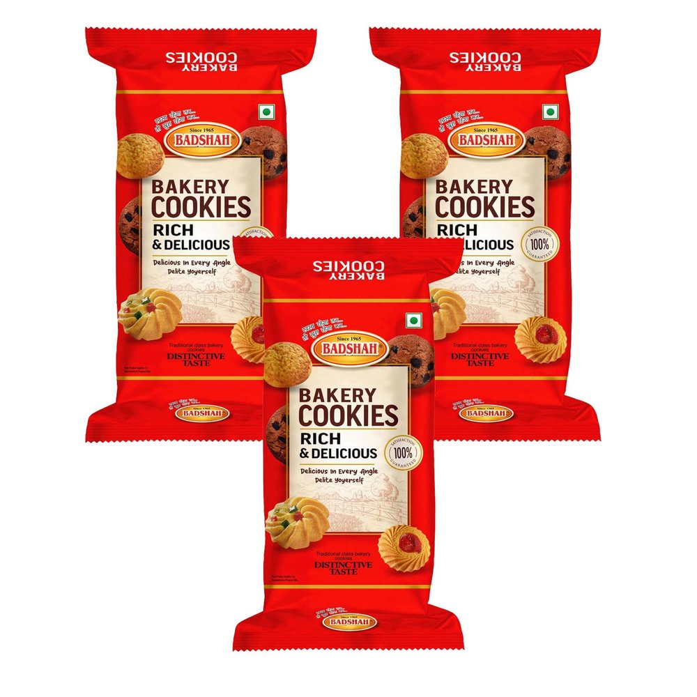 Badshah Chocochip Cookies Combo Pack of 3 (250gm X 3) 750gm Crunchy and Delicious Perfect for Tea Time Snack 100% Natural No Preservatives Traditional Cookies Biscuits