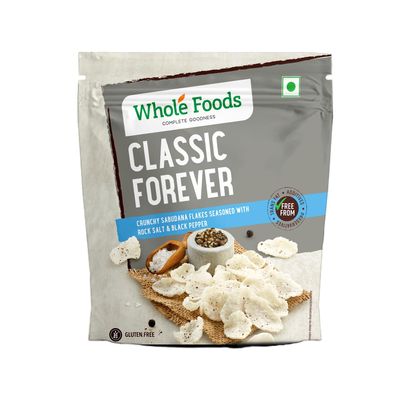 Whole Foods Crispy & Crunchy Snacks (40 Gram, Sabudana Flakes Classic Forever)