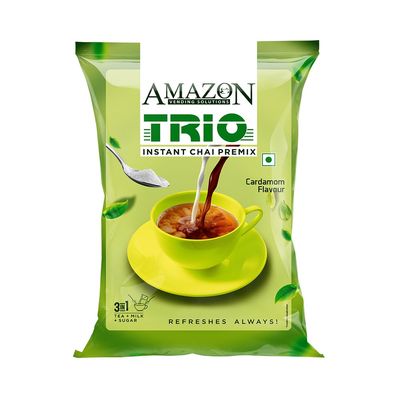 Amazon Trio Tea Premix | Cardamom Flavoured Instant Chai Premix Powder, 3 in 1 Tea, Milk & Sugar, 900g