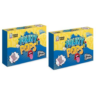Poko Loko Fruity Pops Jelly Candy, 90g, Crunchy Outside Chewy Inside Jelly Candy - Pack of 2