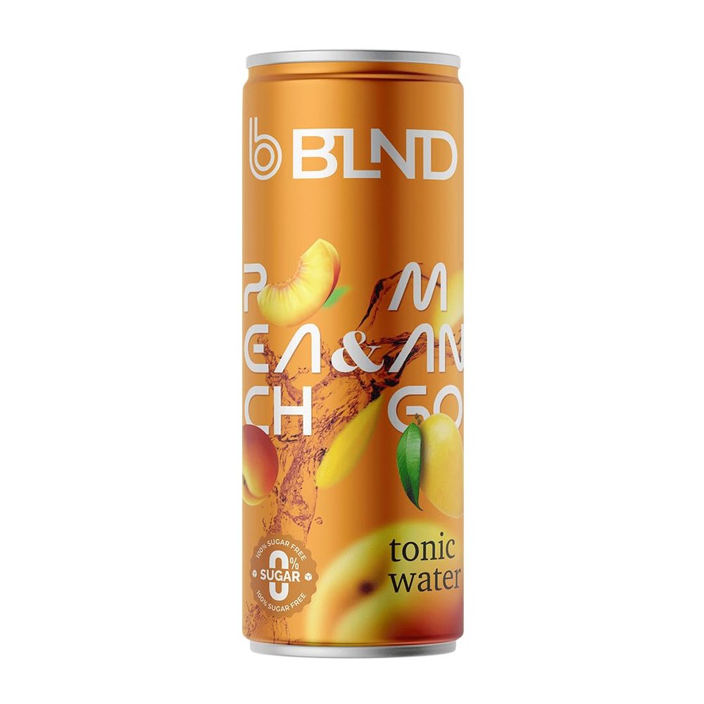 BLND Peach and Mango Tonic Water | Pack of 8 | No Sugar | Low Calorie | Party Mixer