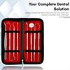 KIRA Dental Tools, Dental Pick Teeth Cleaning Tools, Dental Hygiene Kit, Plaque Remover for Teeth, Professional Stainless Steel Tooth Scraper Plaque Tartar Cleaner with Case & Pet Use view 2