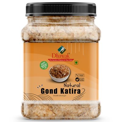 DHAWAK Gond Katira Edible Gum 1000 gms |Tragacanth Gum Jar Pack Dried Gum