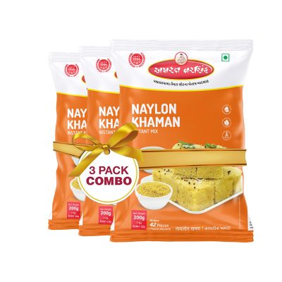 Amrat Narsih Nylon Khaman: Gujarat's Ultra-Soft Delight - 200 Grams (Pack of 3)