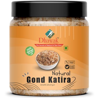 DHAWAK Gond Katira Edible Gum 250 gms |Tragacanth Gum Jar Pack Dried Gum