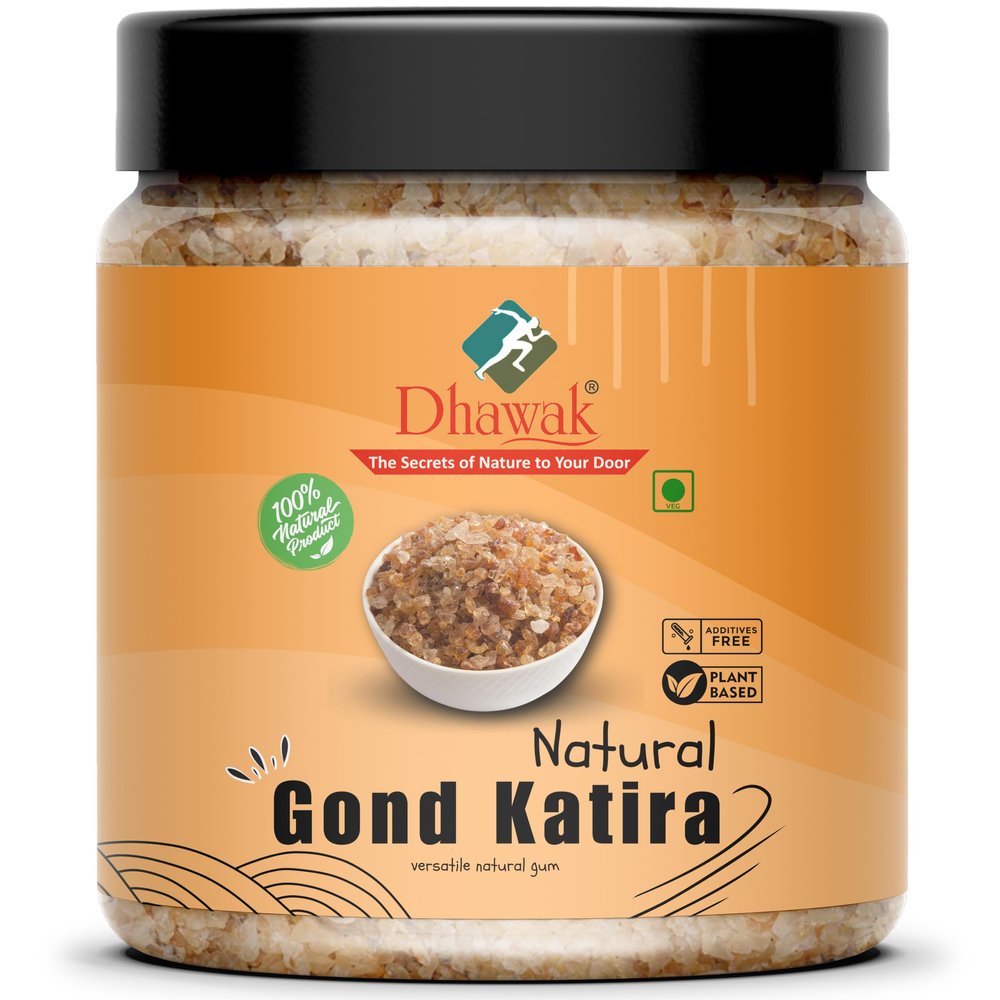 DHAWAK Gond Katira Edible Gum 250 gms |Tragacanth Gum Jar Pack Dried Gum