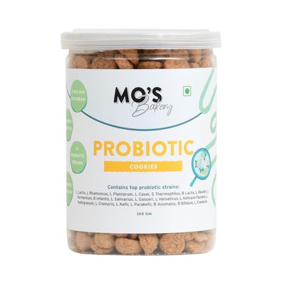 Mo's Probiotic Cookies,300 G | Unflavoured Digestive Cookies | Probiotic Supplement With 13 Billion CFU | 33 Probiotic Strains | Improve Digestion & Gut Health | Acidity Relief