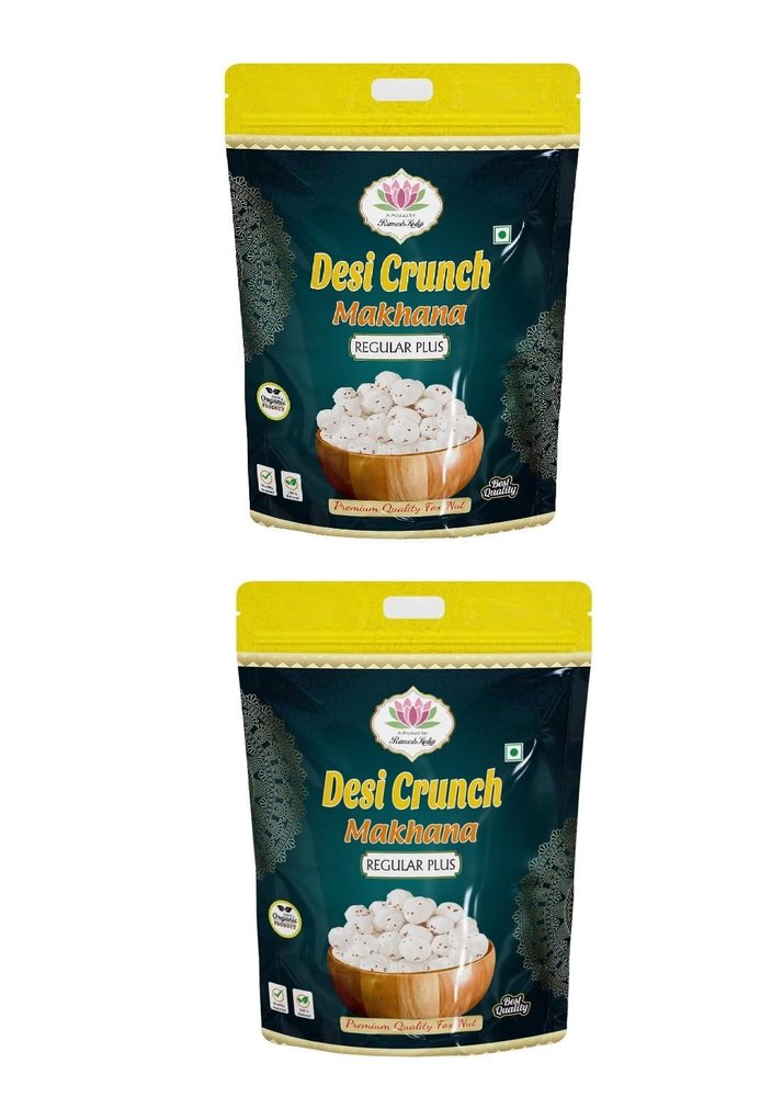Desi Crunch Makhana Regular Plus Phool Makhana | Premium Lotus Seeds | Foxnuts - 250g x2