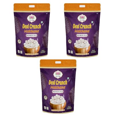 Desi Crunch Makhana Premium Plus Phool Makhana | Premium Lotus Seeds | Foxnuts - 250g x 3