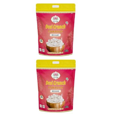 Desi Crunch Makhana Regular Phool Makhana | Premium Lotus Seeds | Foxnuts - 250g x 2
