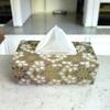 Decor House MDF Wooden Mandaa Flower Printed Tissue Paper Box Decorative and Stylish Rectangular Tissue Holder Stand view 1