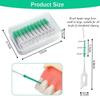 Sichumaria 40Pcs Brace Interdental Brush,Dual-Use Interdental Brushes Soft Silicone Portable Massage Oral Suitable For Oral Care Of Adults And Children (40),Manual,Green view 3