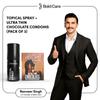 Bold Care EXTEND Non-Transferable Spray for Men - 20g (Pack of 1) + Bold Care 404 Super Ultra Thin Chocolate Flavored Condoms For Men - 60 Microns, With Disposable Pouches (Pack of 3) - Combo view 2
