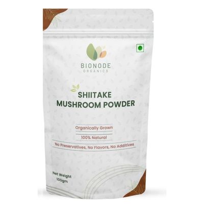 Bionode Organics Mushroom Powder (100g), Natural Cholesterol Regulator & Cardiovascular Support, Rich in Vitamins B2, B5, B6 & D, Boosts Immunity and Overall Wellness