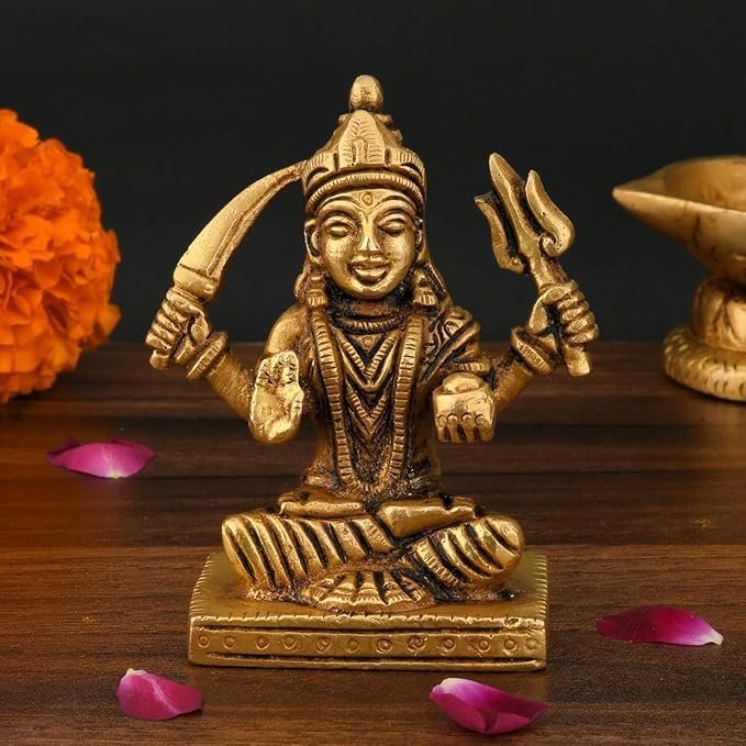 RBHKJ Santoshi Maa Brass Lord Jagdamba/Santoshi MATA Idol Statue Home Dcor & Temple Puja Gift