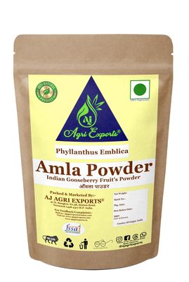 AJ AGRI EXPORTS Amla Powder Indian Gooseberry Powder for Eating, Hair and Drinking 100 Grams