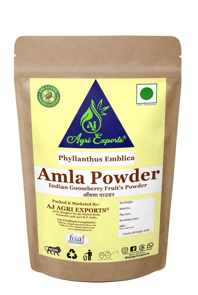 AJ AGRI EXPORTS Amla Powder Indian Gooseberry Powder for Eating, Hair and Drinking 100 Grams