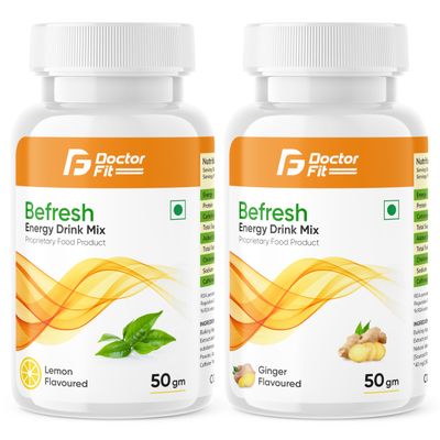 DOCTORFIT Befresh Energy Drink Mix ((50g Pack of 2), Ginger + Lemon)