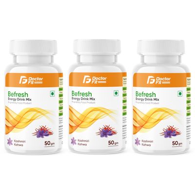 DOCTORFIT Befresh Energy Drink Mix ((50g Pack of 3), Kashmiri Kahwa)