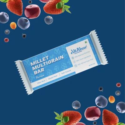 Millets Multigrain Bars (Berries) Blueberries | Cranberries | Gluten Free | Soft Texture | NO ADDED SUGAR | No Preservatives (Pack Of 6)