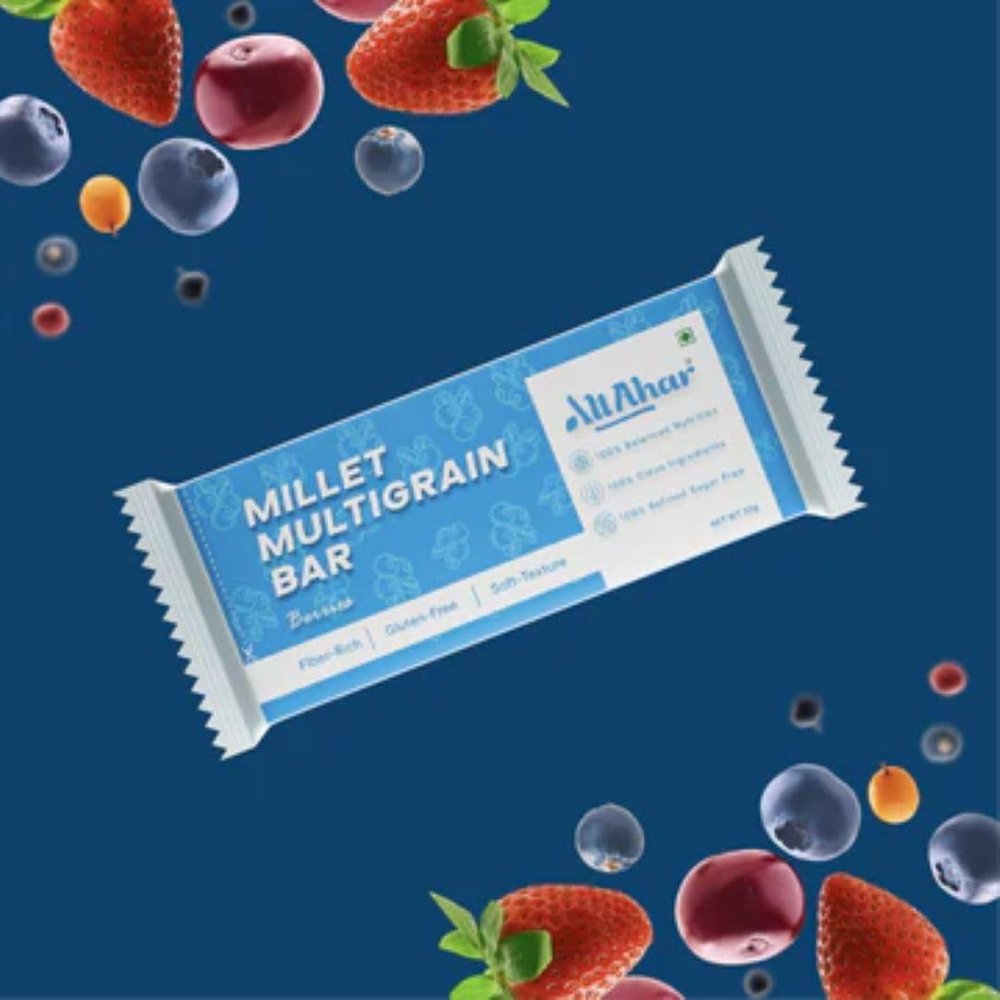 Millets Multigrain Bars (Berries) Blueberries | Cranberries | Gluten Free | Soft Texture | NO ADDED SUGAR | No Preservatives (Pack Of 6)