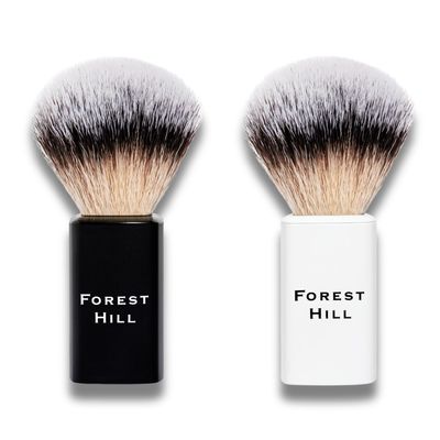 Forest Hill Premium Lincoln Shaving Brush For Men, Super Soft Bristles & Ergonomic Design, Compact & Easy Grip, Ideal For Personal & Professional Salon (Black & White)