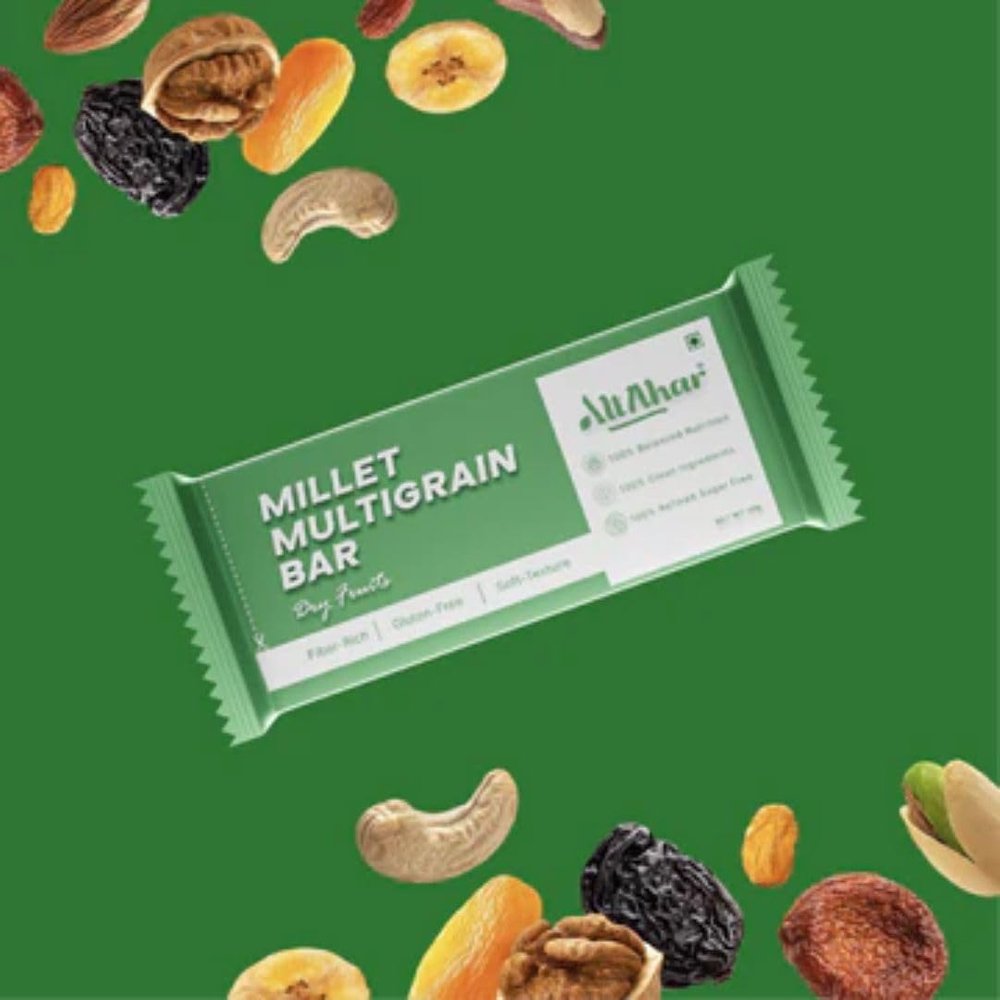 Millet Multigrain Bar (Dry Fruits) | Almonds | Walnuts | Gluten Free | Soft Texure | No ADDED SUGAR | Presevative Free (pack of 6)
