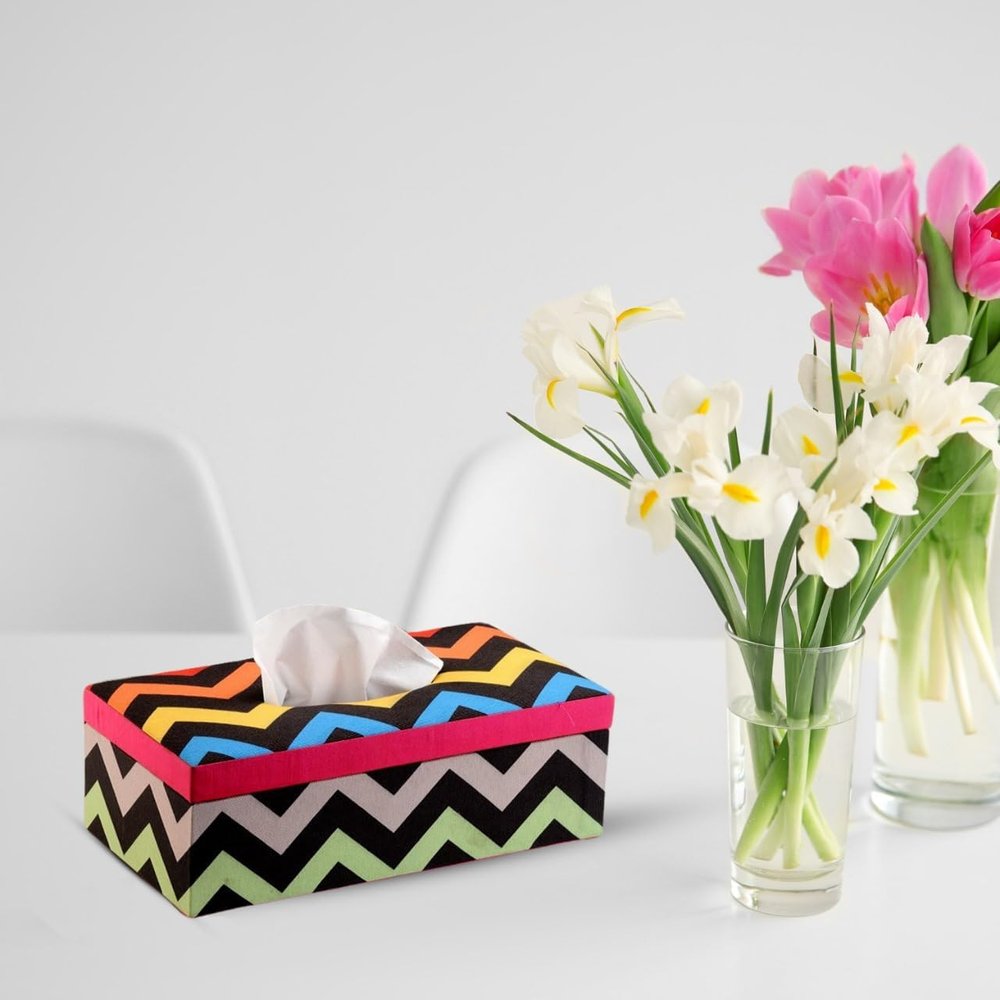 SEJ BY NISHA GUPTA Tissue Box Holder Wooden | Tissue Paper Box Holder | Tissue for Kitchen Use | Tissue Holder Dining Table | Tissue Boxes for Home | Car Tissues Box | Tissue Box for Gifting, Office
